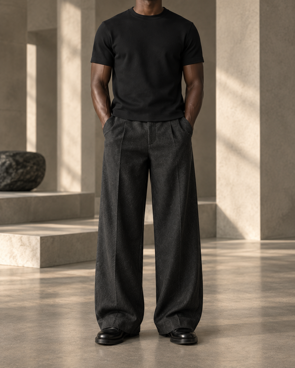 The Essential black T-shirt, front view