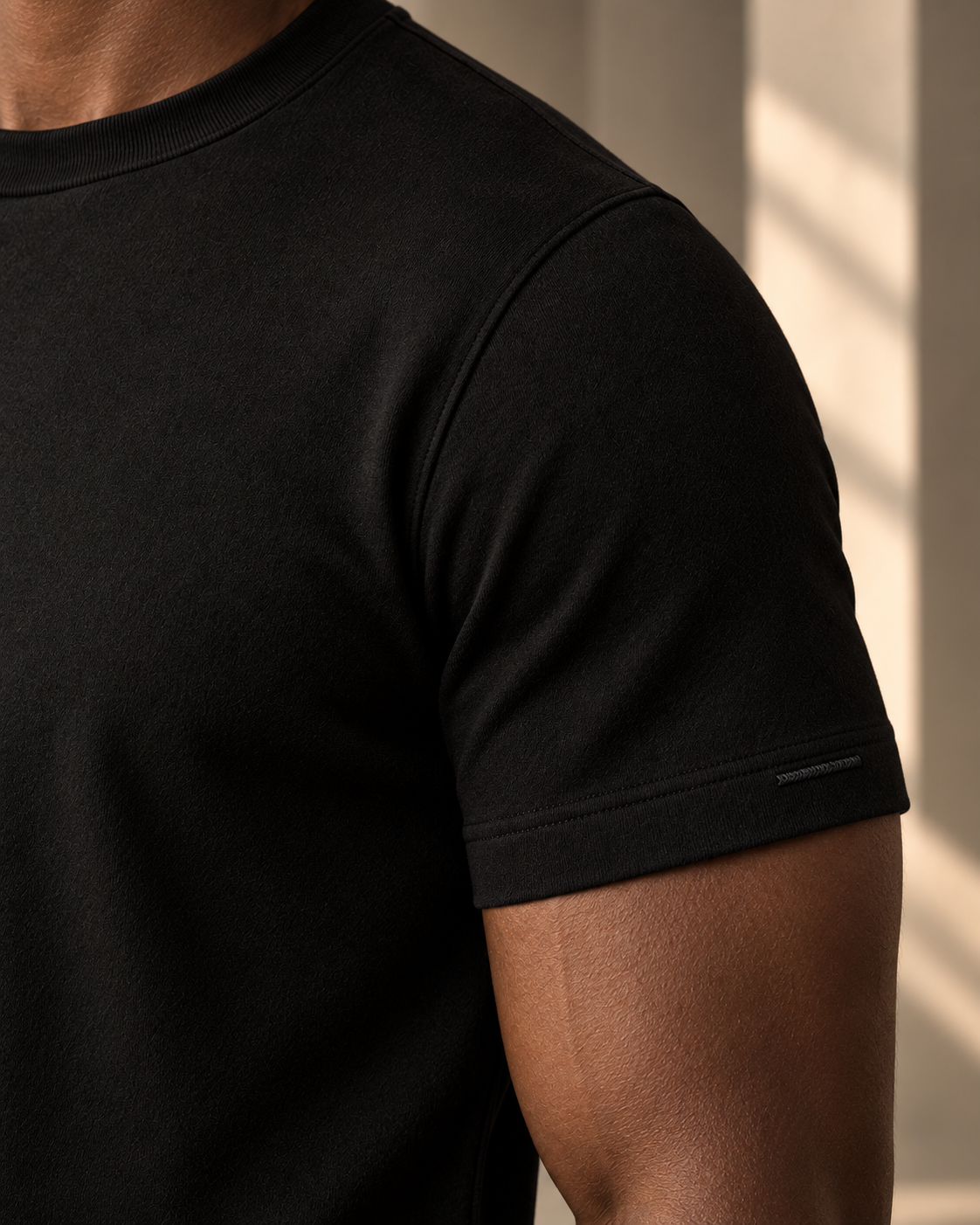 Tonal 29 millimetre stitch detail at the sleeve hem